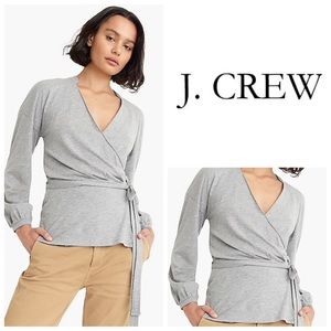 J Crew Womenβs wrap top with Collar Black small